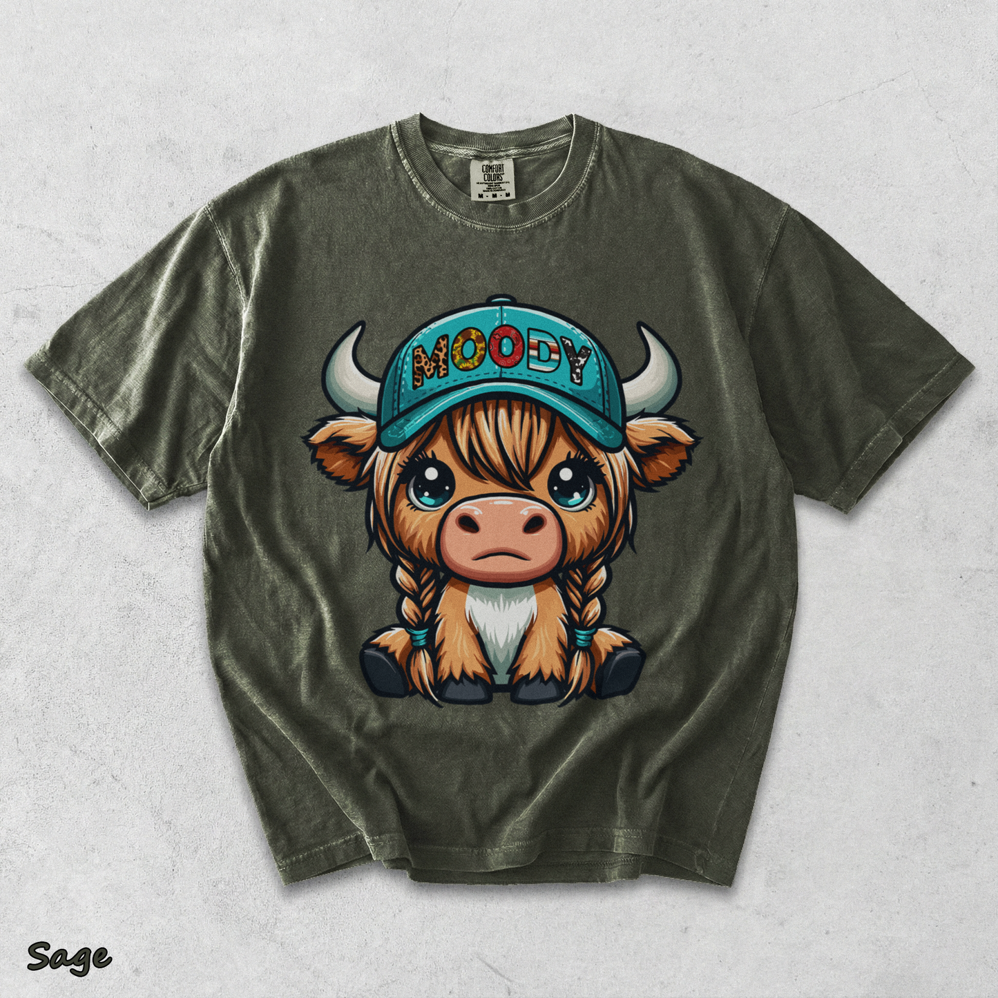Cow Moody - Sage mockup