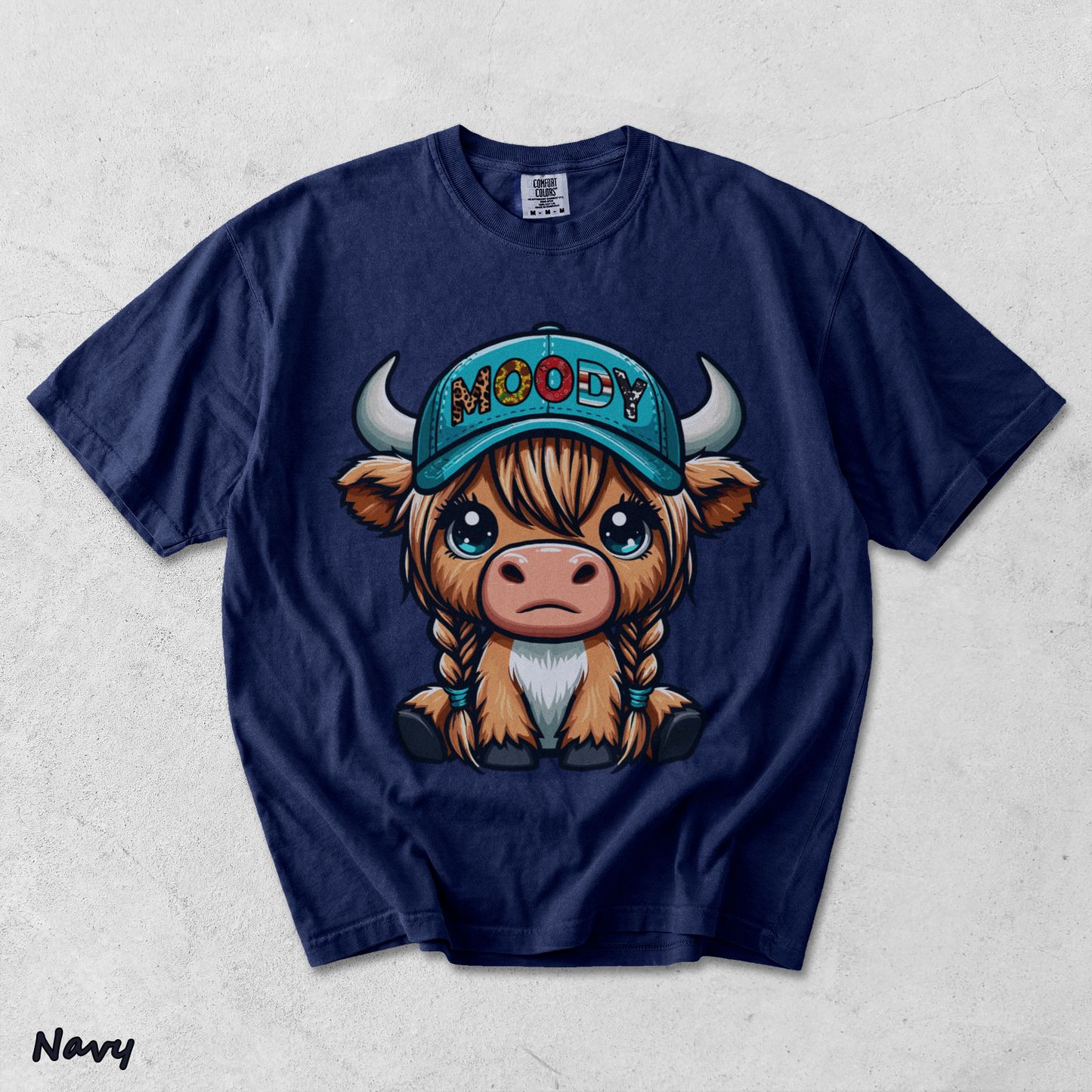 Cow Moody - True Navy mockup