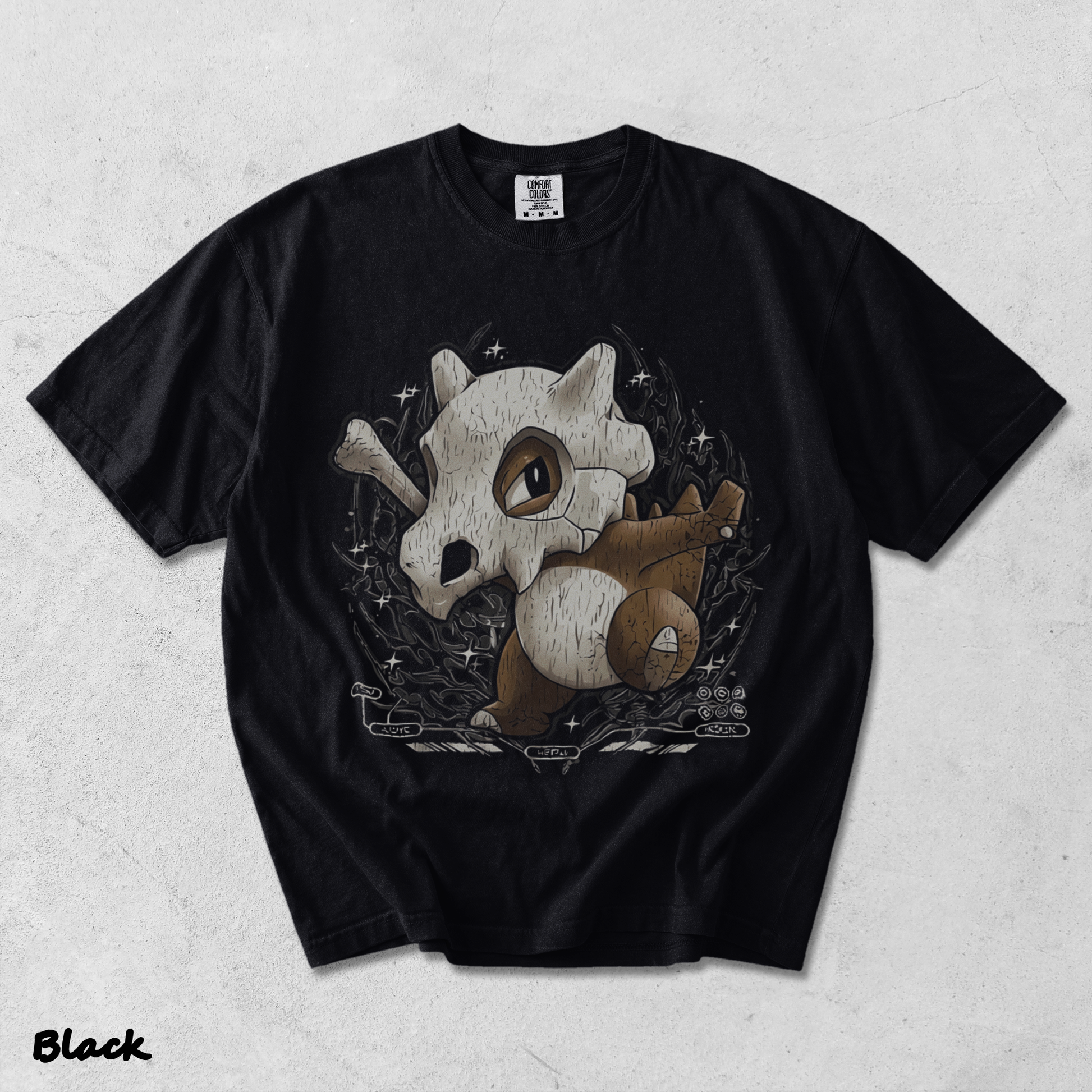 Cubone Skull Bone Double Back - Black mockup