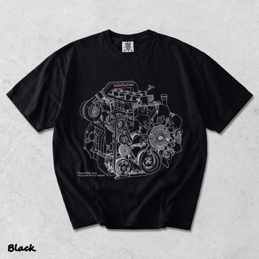 Cummins 5.9L 12V Engine Hoodie_1 - Black mockup