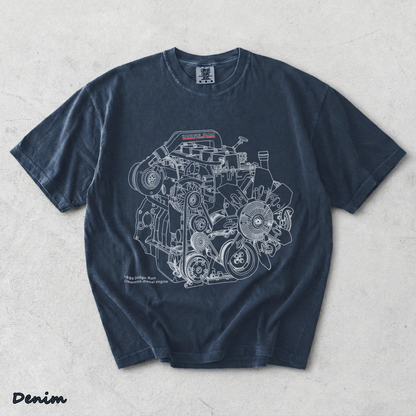 Cummins 5.9L 12V Engine Hoodie_1 - Denim mockup