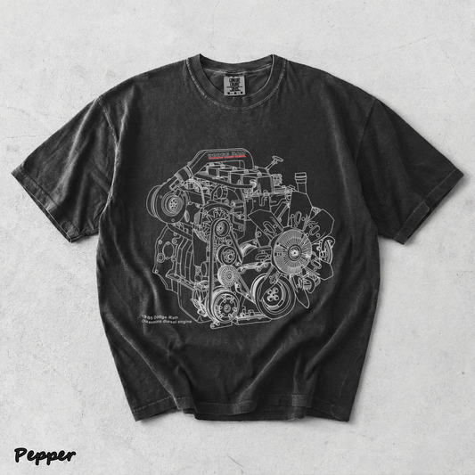 Cummins 5.9L 12V Engine Hoodie_1 - Pepper mockup