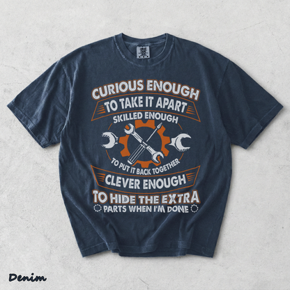Curious enough to take it apart skilled enough - Denim mockup
