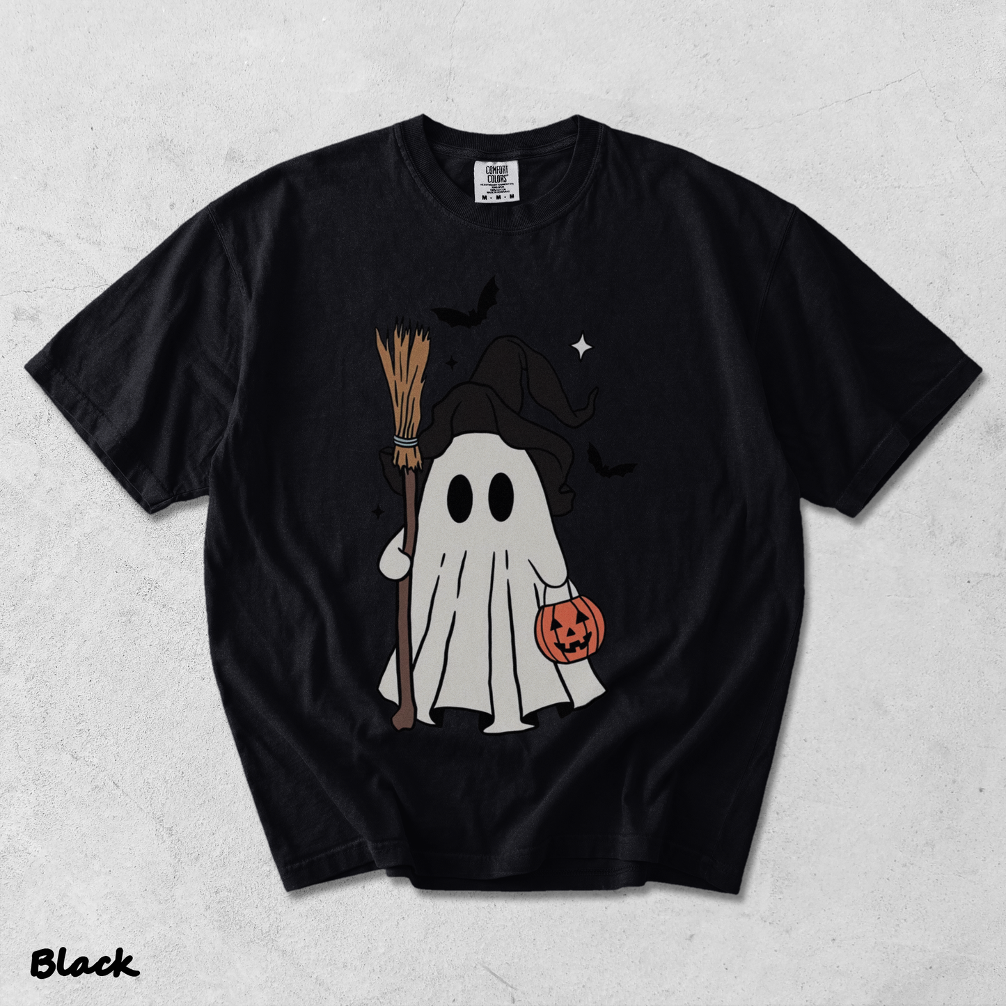 Cute Ghost Pumpkin 2 - Black mockup