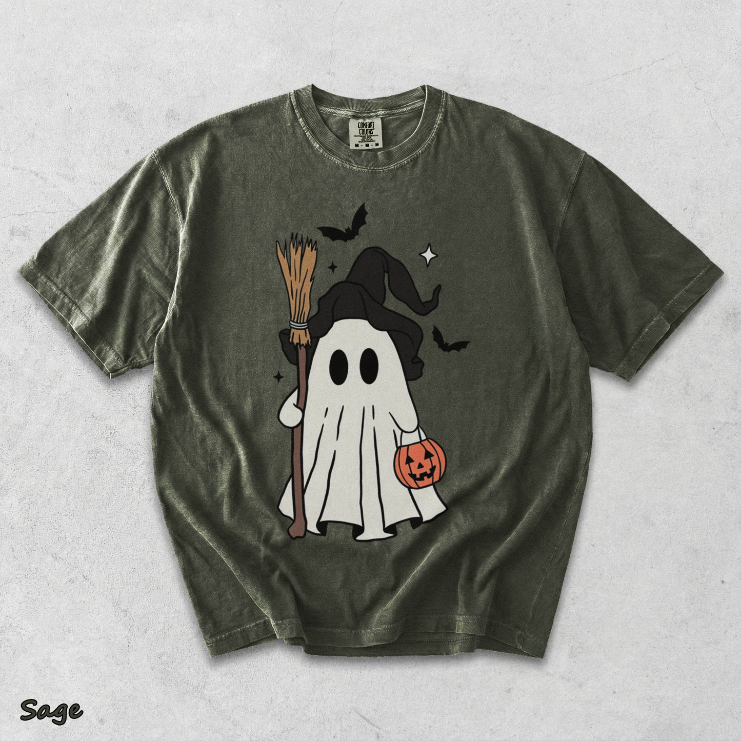 Cute Ghost Pumpkin 2 - Sage mockup