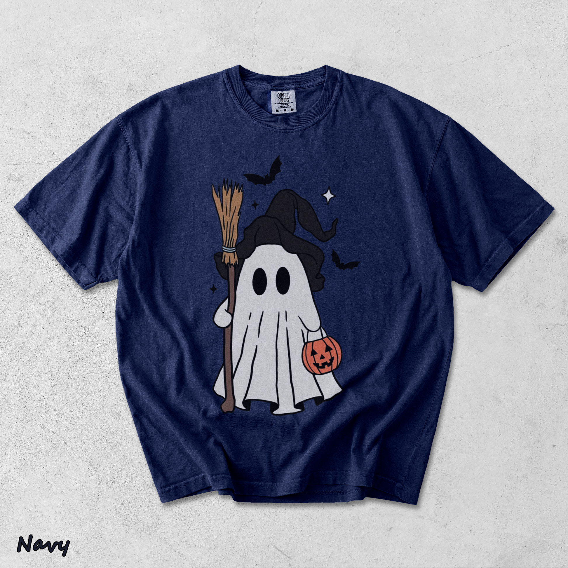 Cute Ghost Pumpkin 2 - True Navy mockup