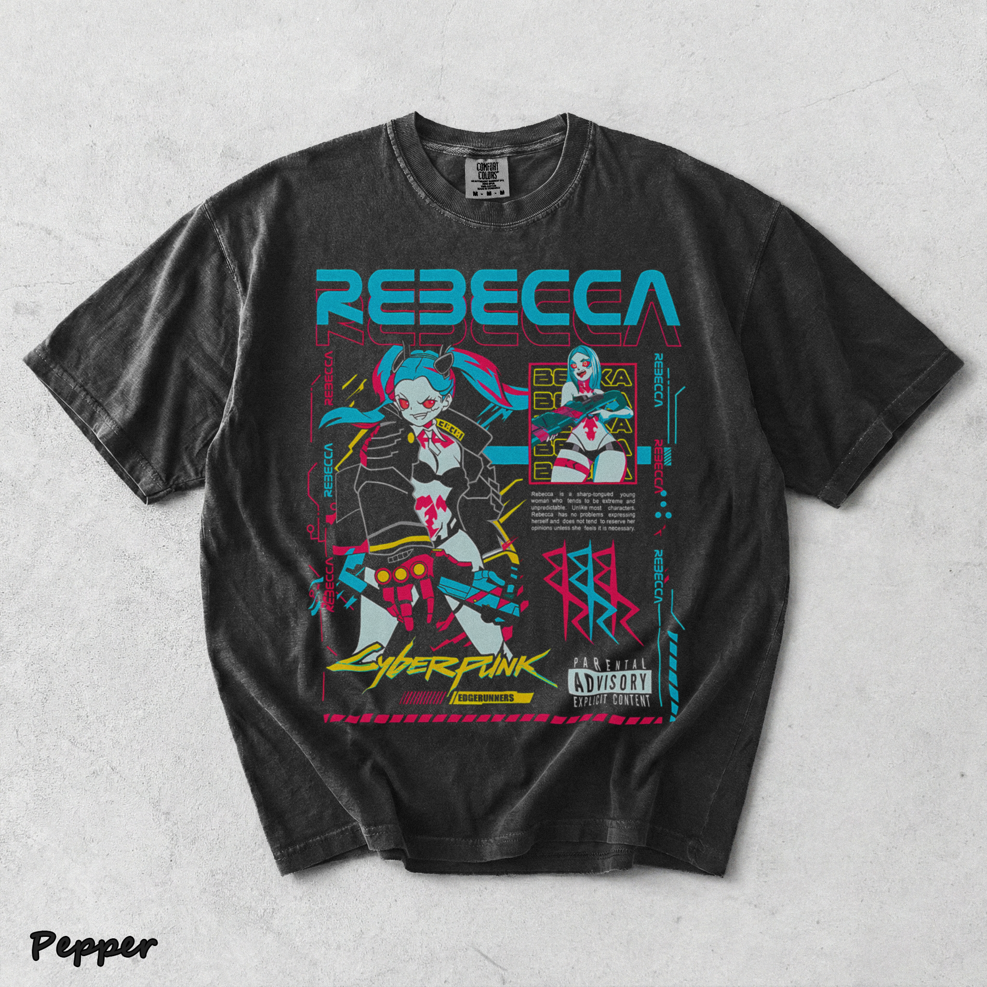 Cyberpunk Edgerunners 2077 Shirt Anime Lucy Rebecca David Cosplay Gamer Gift 425 - Pepper mockup