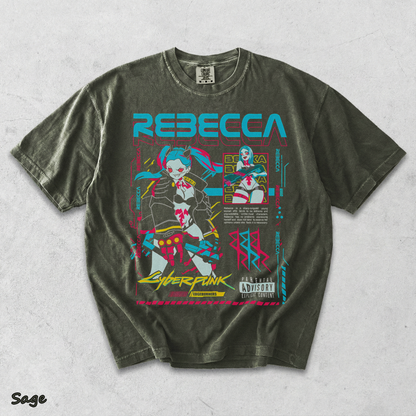 Cyberpunk Edgerunners 2077 Shirt Anime Lucy Rebecca David Cosplay Gamer Gift 425 - Sage mockup