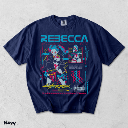 Cyberpunk Edgerunners 2077 Shirt Anime Lucy Rebecca David Cosplay Gamer Gift 425 - True Navy mockup