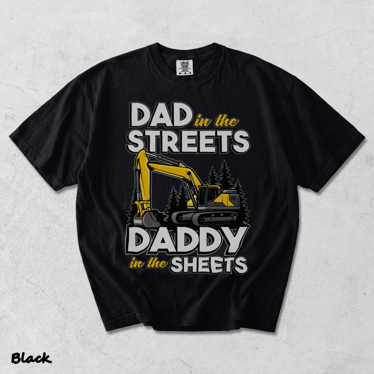 Dad in the Streets Excavator - Black mockup
