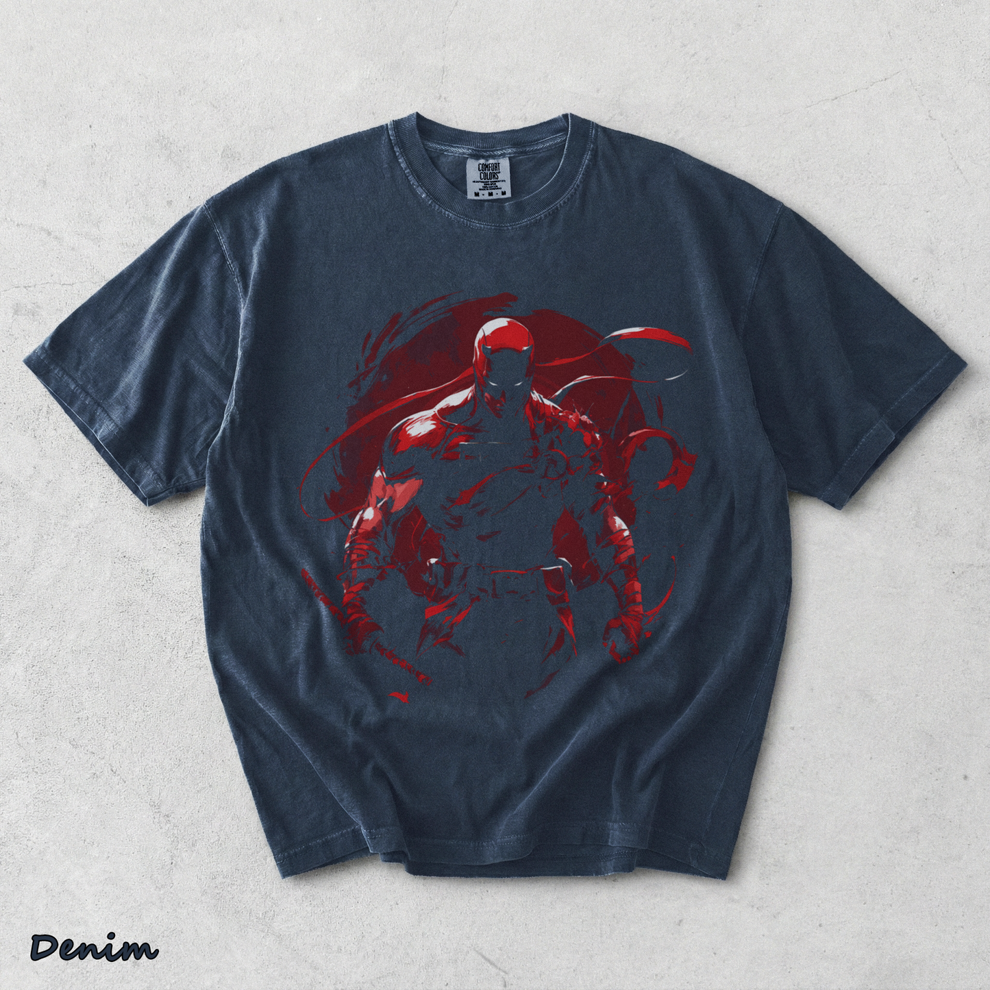 Daredevil Born T-shirt back - Denim mockup