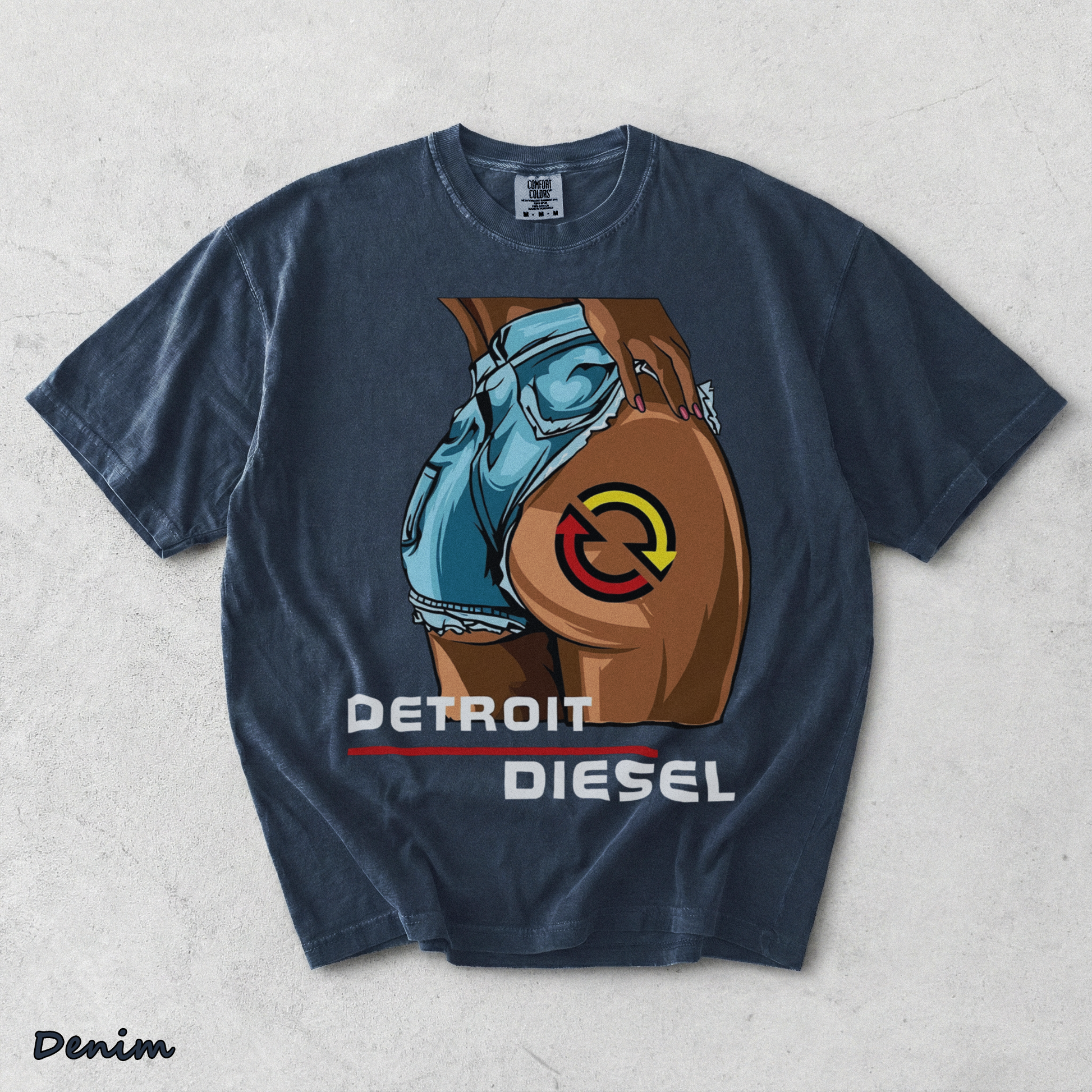 Detroit Diesel Engine Lady Girl - Denim mockup