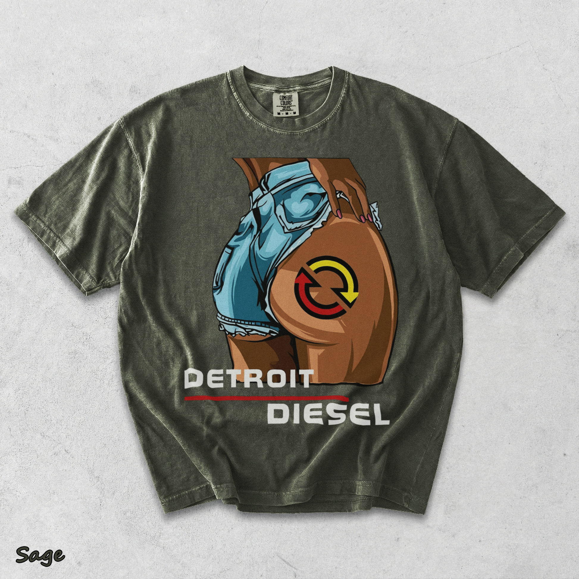 Detroit Diesel Engine Lady Girl - Sage mockup
