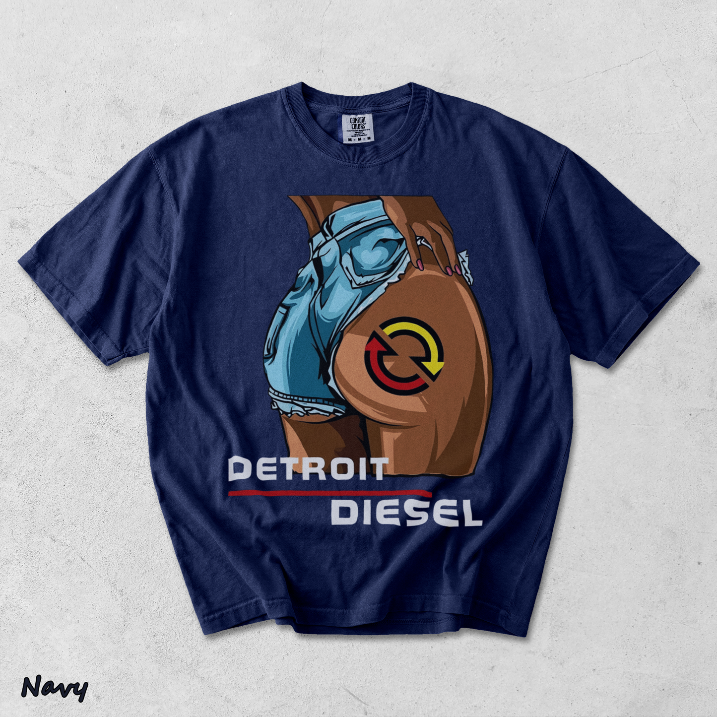 Detroit Diesel Engine Lady Girl - True Navy mockup