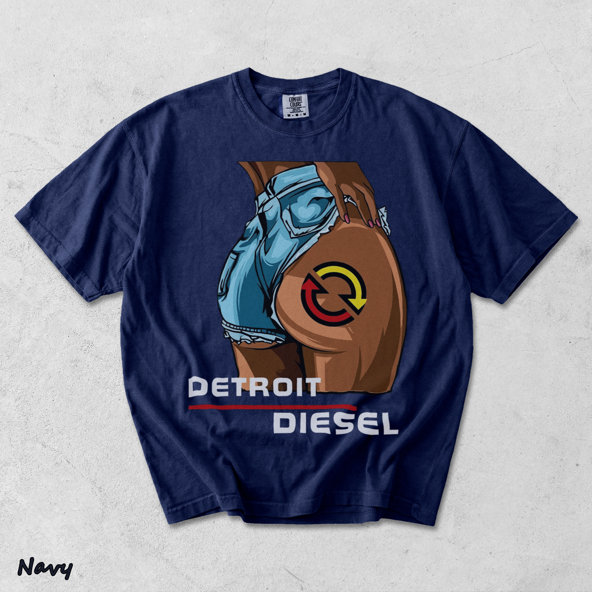 Detroit Diesel Engine Lady Girl - True Navy mockup