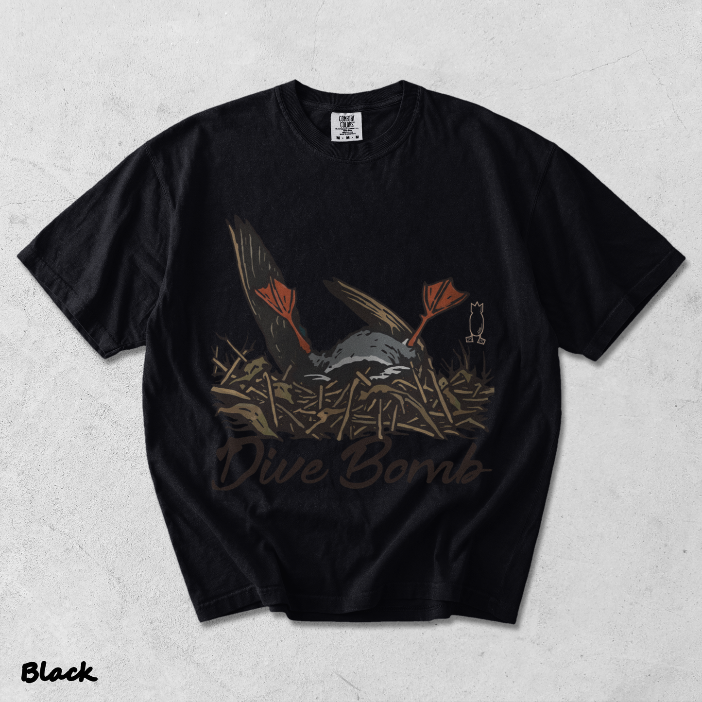 Dive Bomb Duck Upside Down - Black mockup