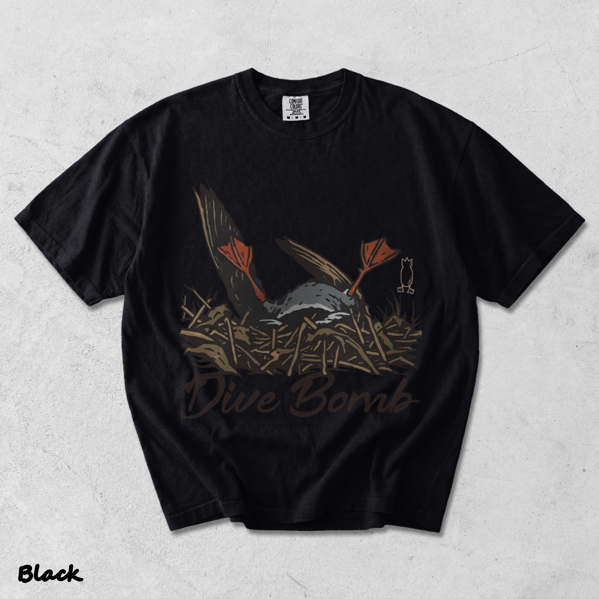 Dive Bomb Duck Upside Down - Black mockup