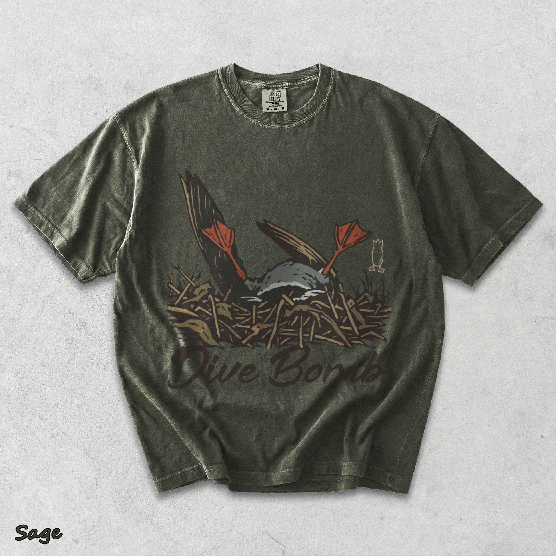 Dive Bomb Duck Upside Down - Sage mockup