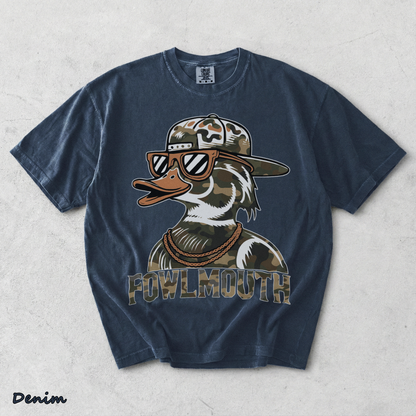 Dive Bomb Fowlmouth Duck Hunting Hoodie S - Denim mockup
