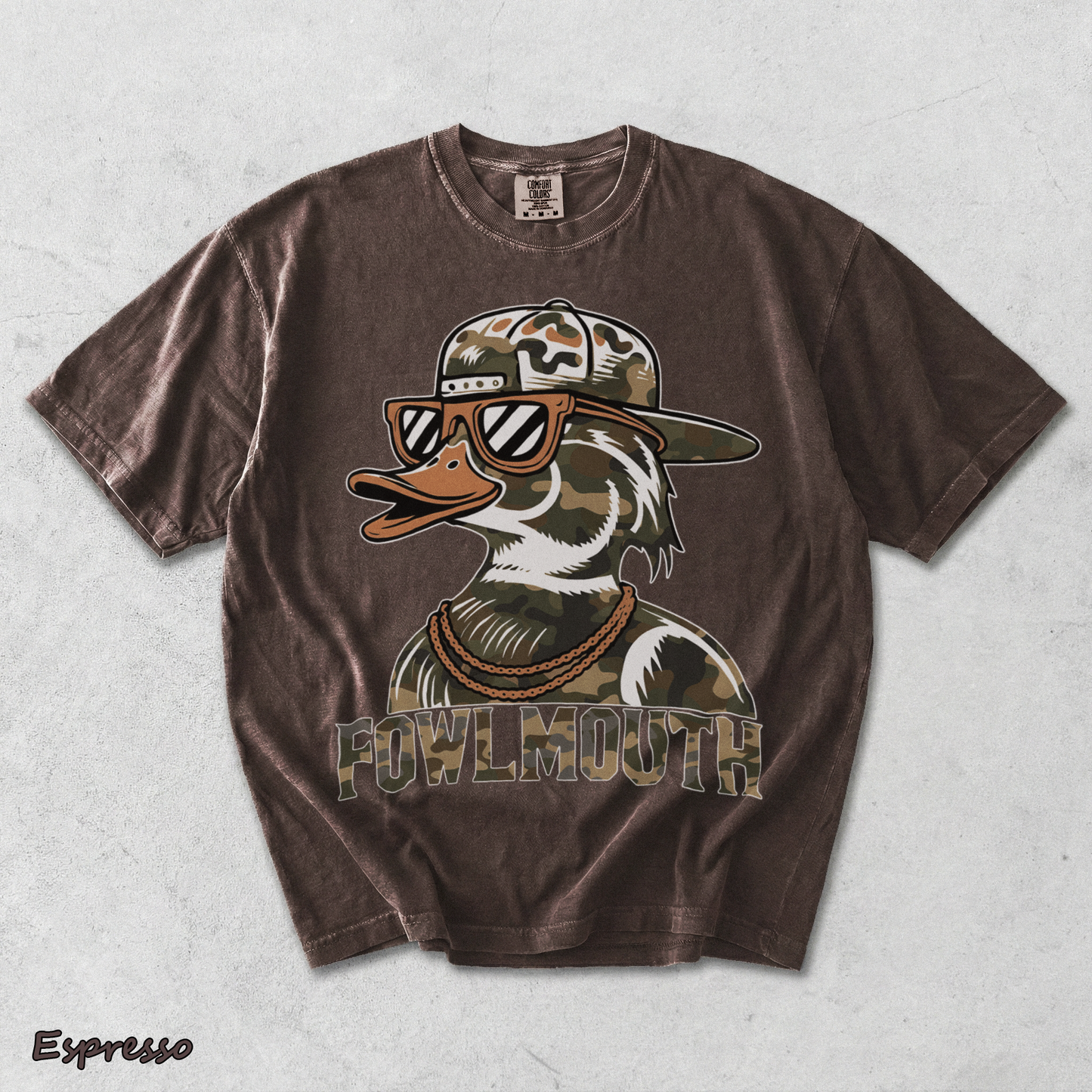 Dive Bomb Fowlmouth Duck Hunting Hoodie S - Espresso mockup