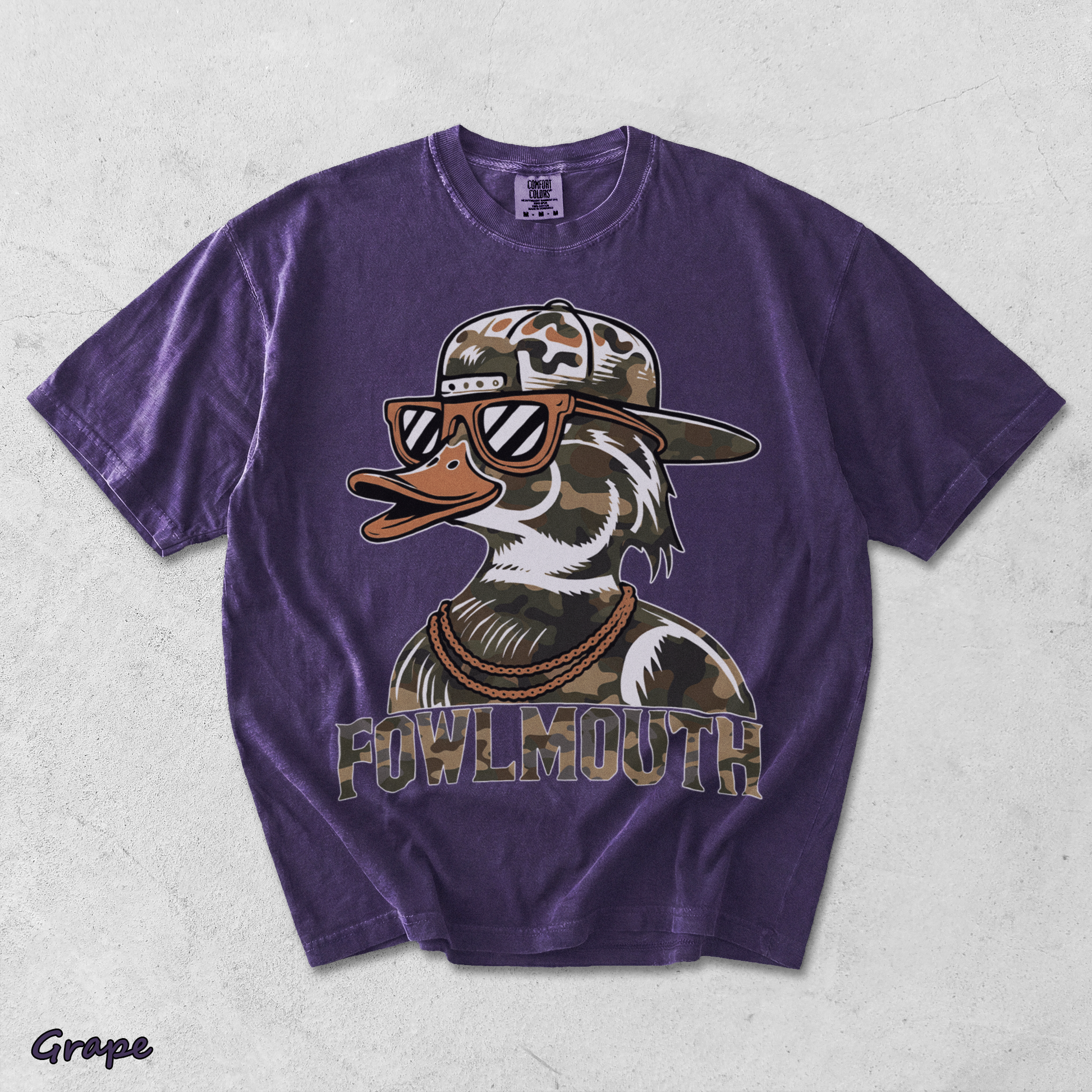 Dive Bomb Fowlmouth Duck Hunting Hoodie S - Grape mockup