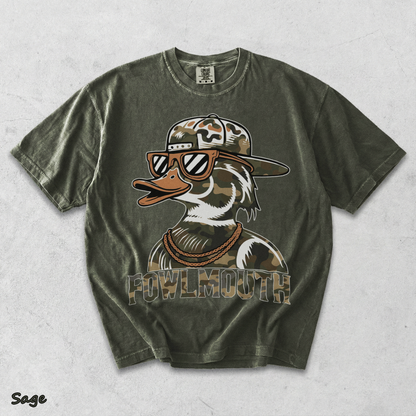 Dive Bomb Fowlmouth Duck Hunting Hoodie S - Sage mockup