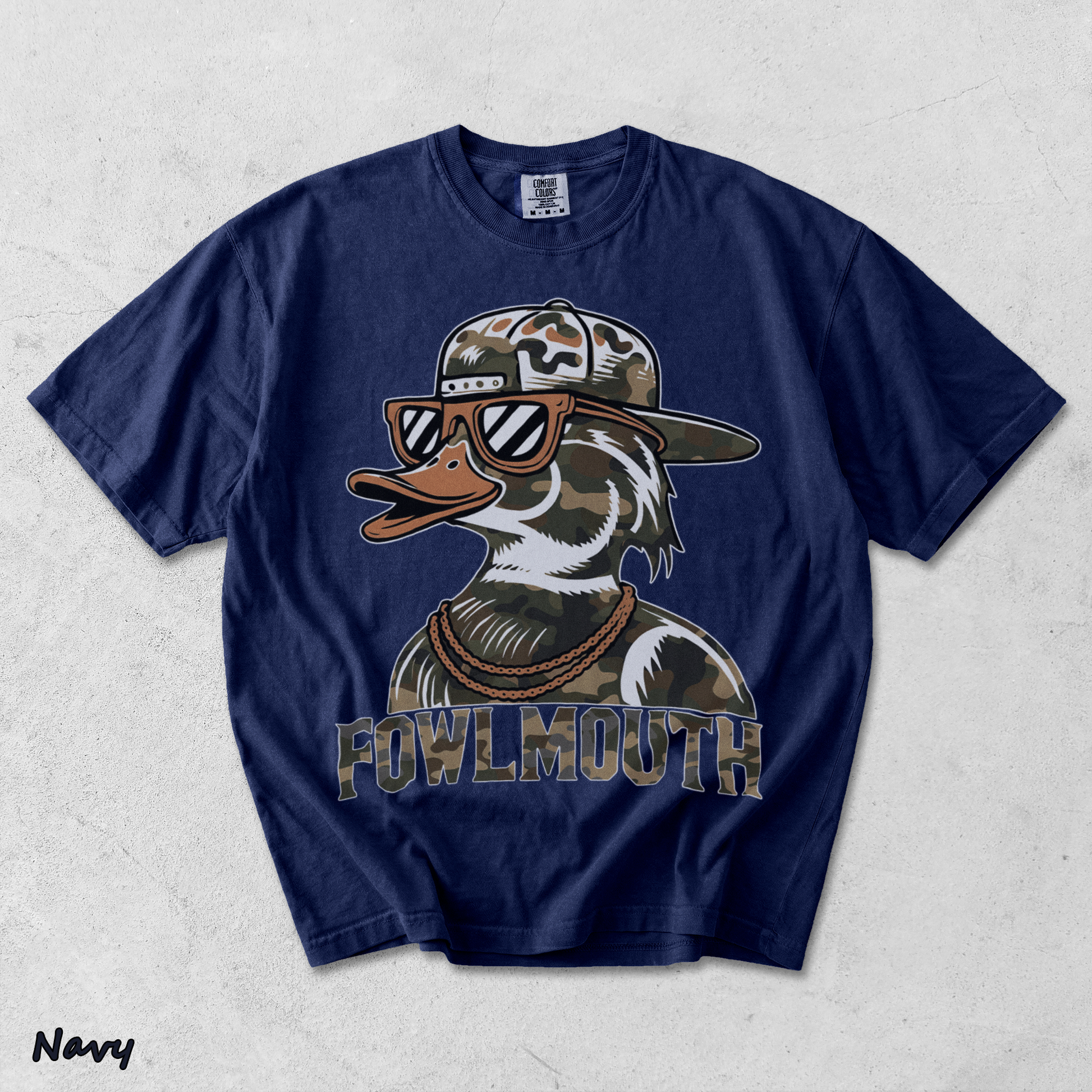 Dive Bomb Fowlmouth Duck Hunting Hoodie S - True Navy mockup
