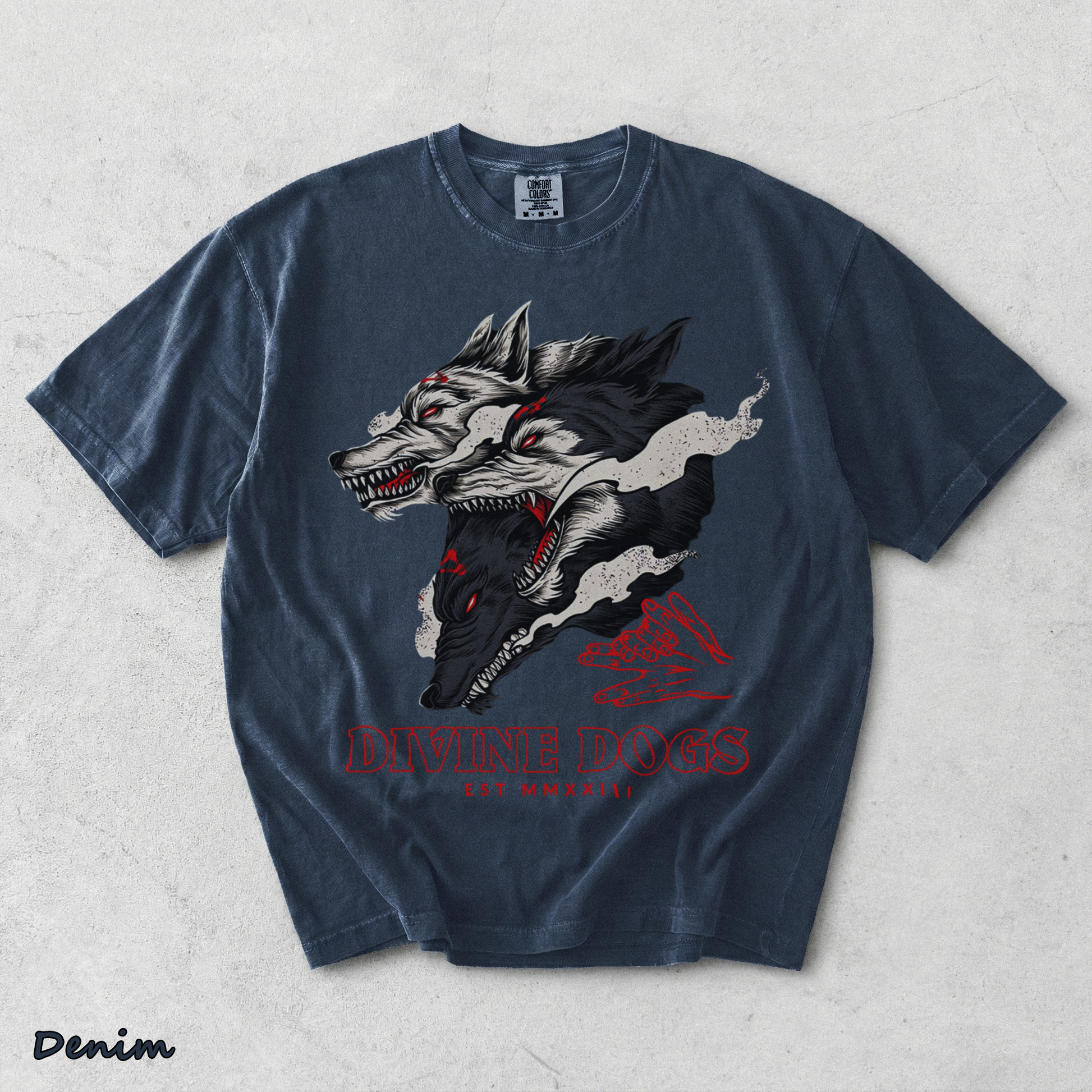 Divine Dogs1 - Denim mockup