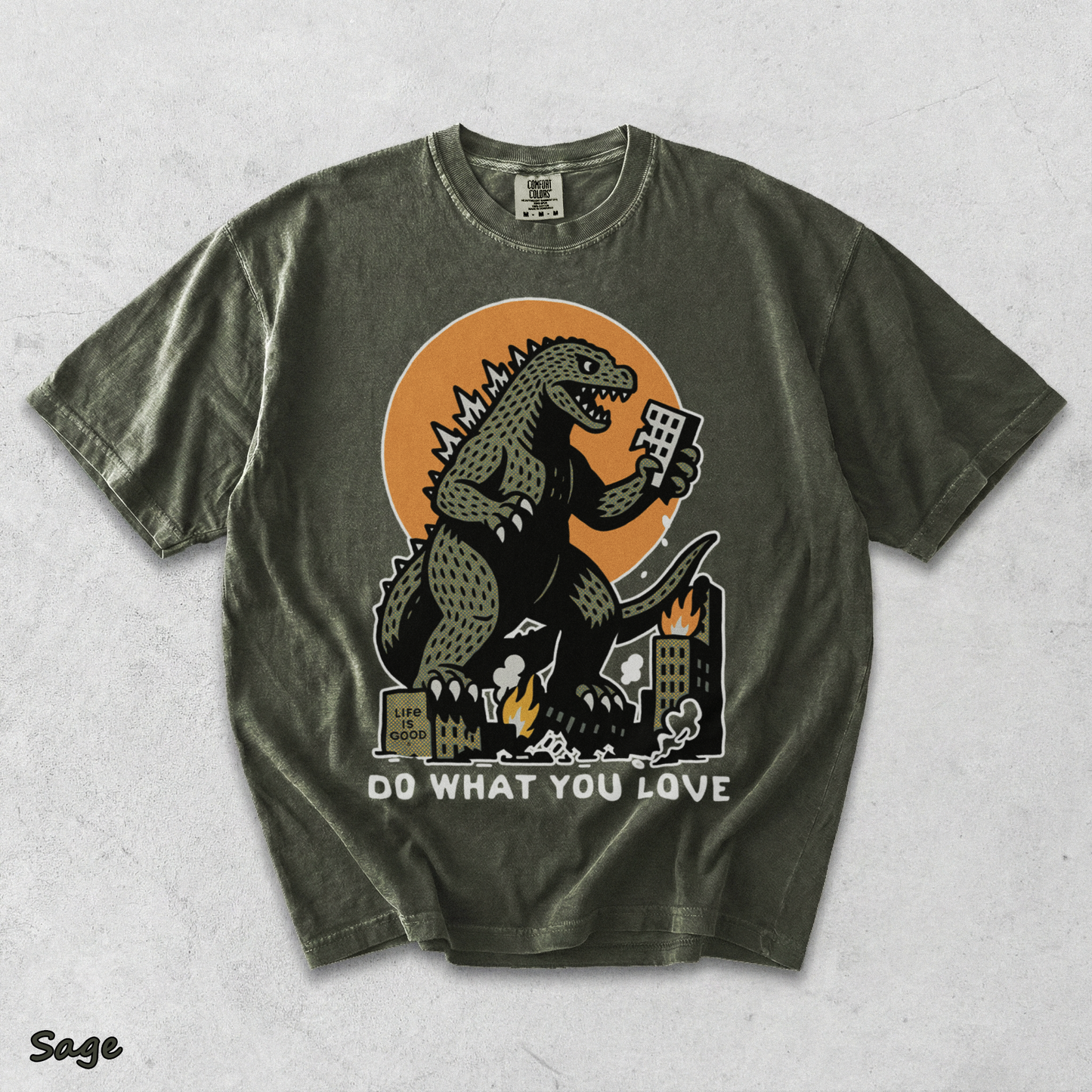 Do What You Love Zilla Back - Sage mockup