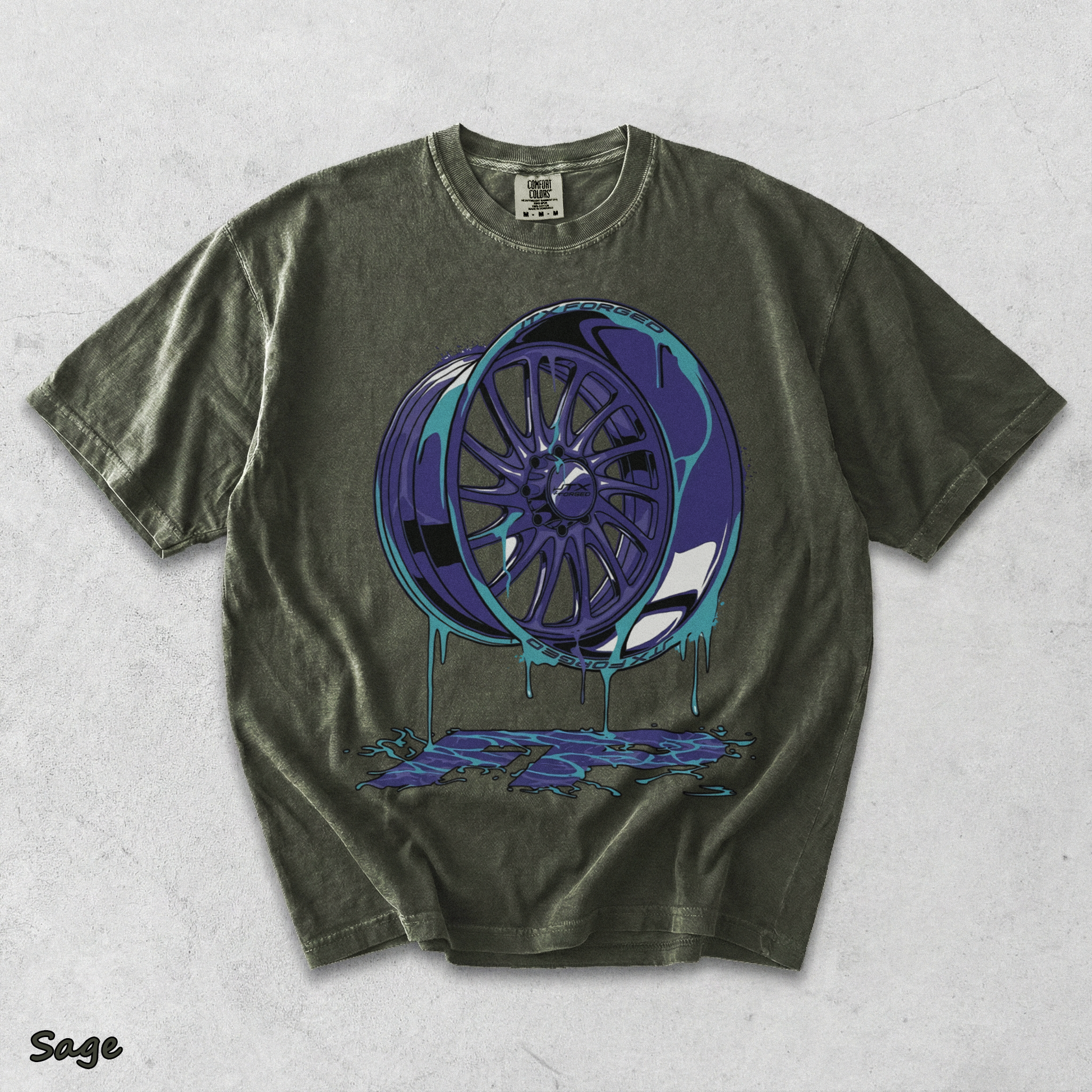 Dripping Rim Wheel - Sage mockup