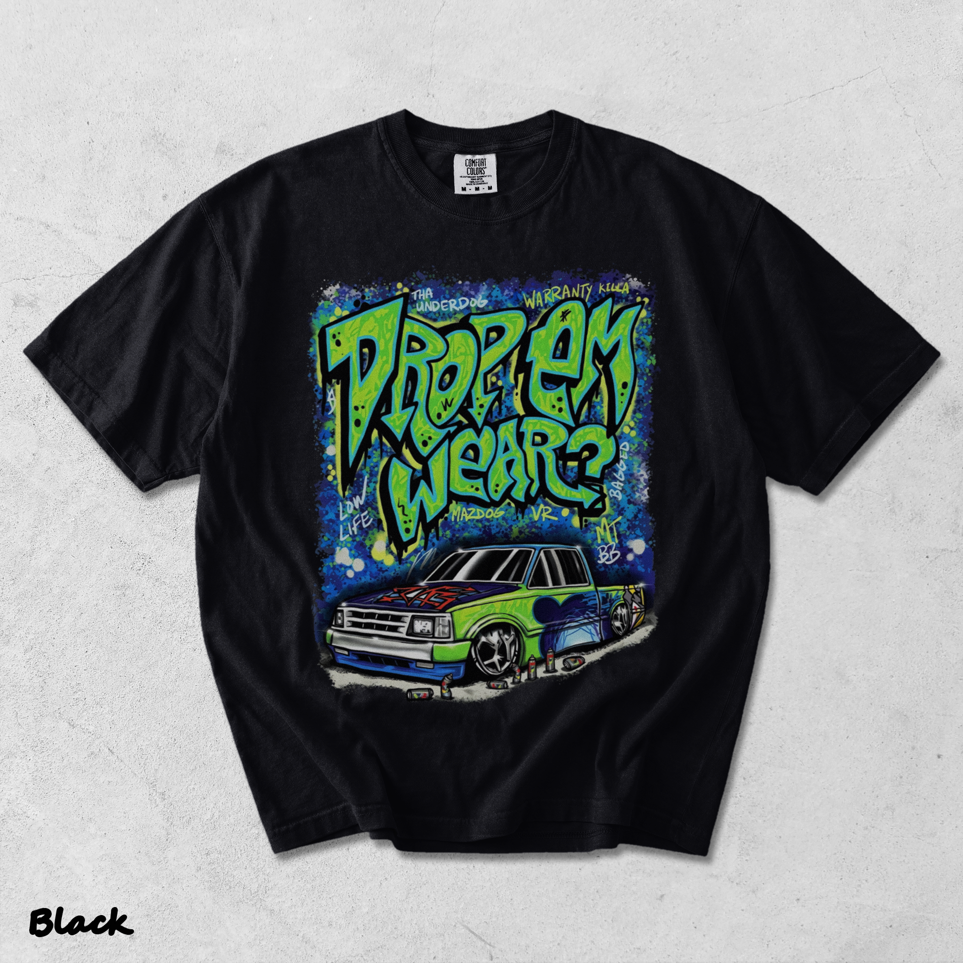 Drop Em Wearz Graffiti Truck - Black mockup
