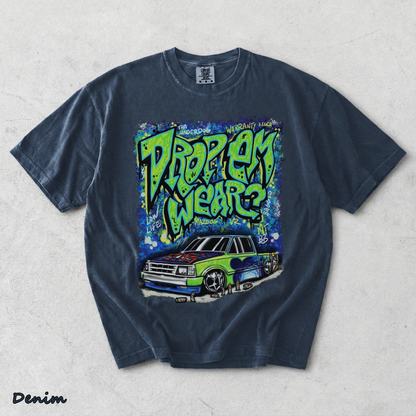 Drop Em Wearz Graffiti Truck - Denim mockup