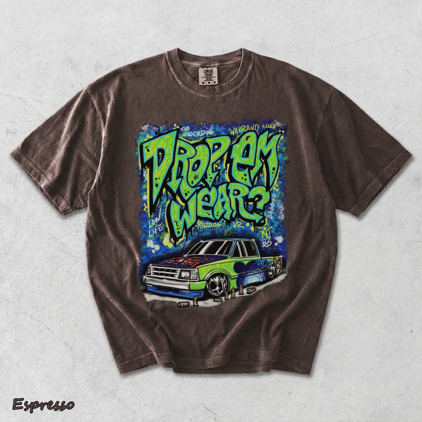 Drop Em Wearz Graffiti Truck - Espresso mockup