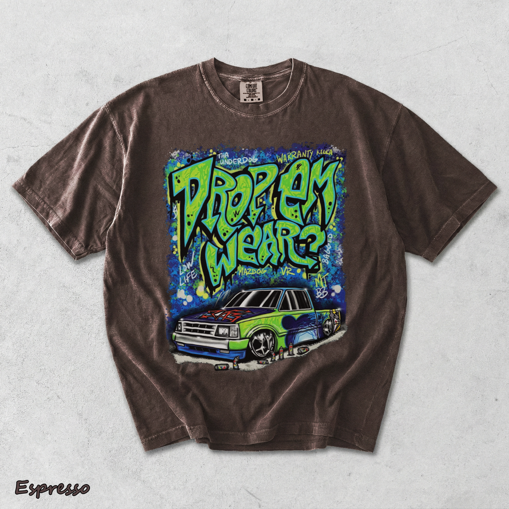 Drop Em Wearz Graffiti Truck - Espresso mockup