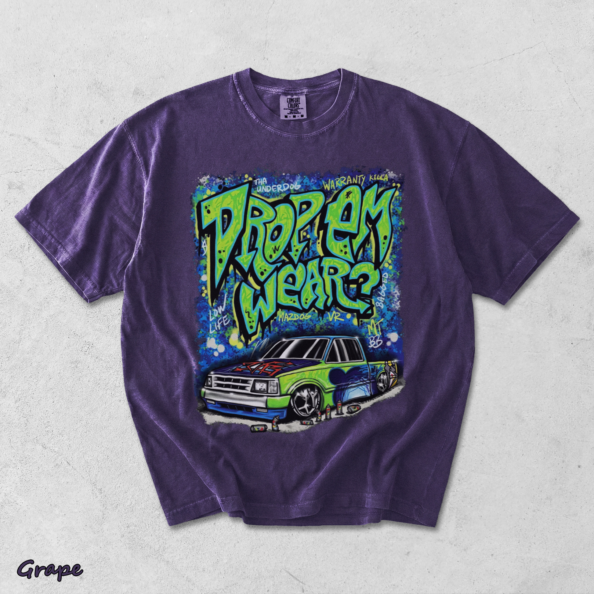 Drop Em Wearz Graffiti Truck - Grape mockup