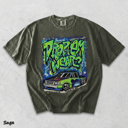Drop Em Wearz Graffiti Truck - Sage mockup