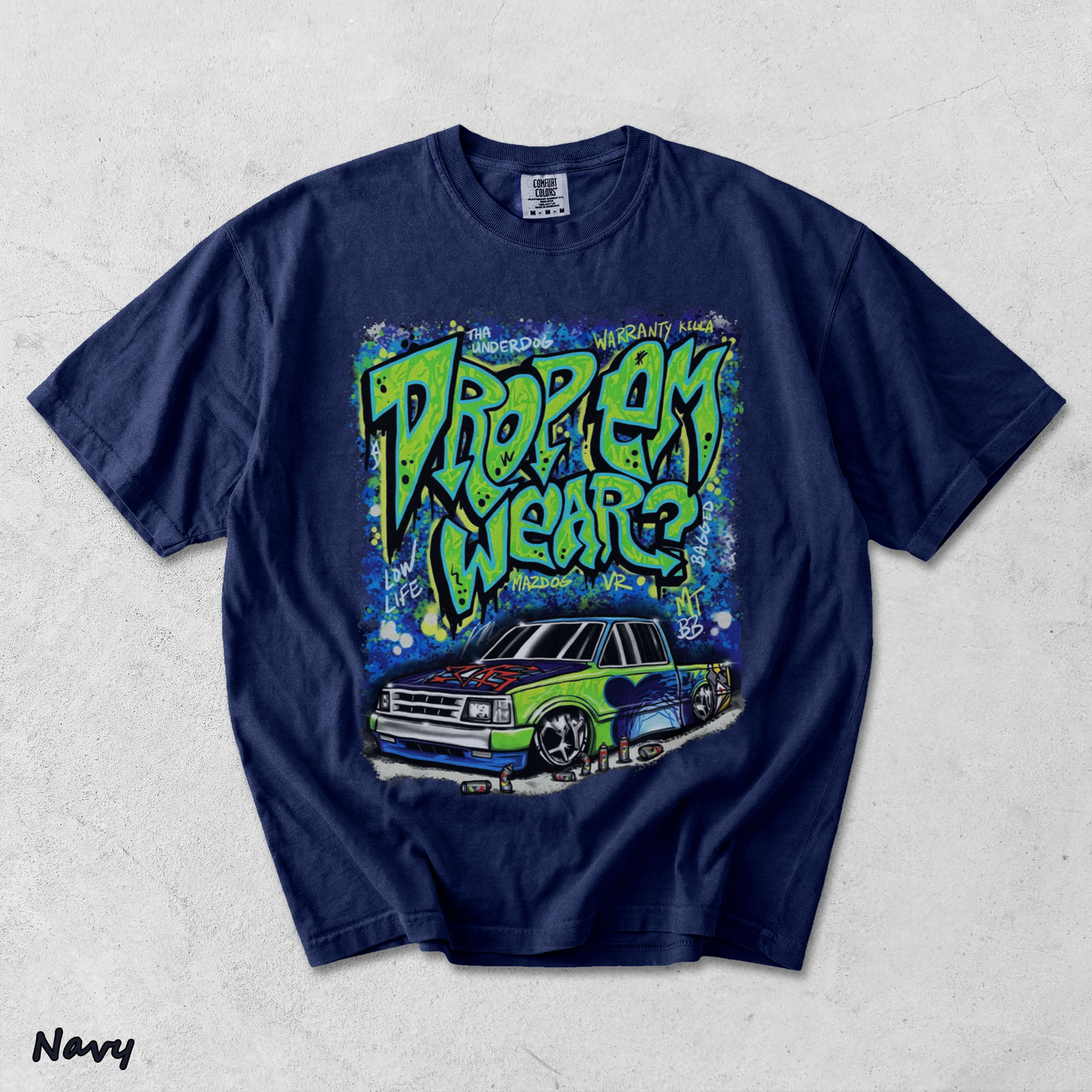 Drop Em Wearz Graffiti Truck - True Navy mockup