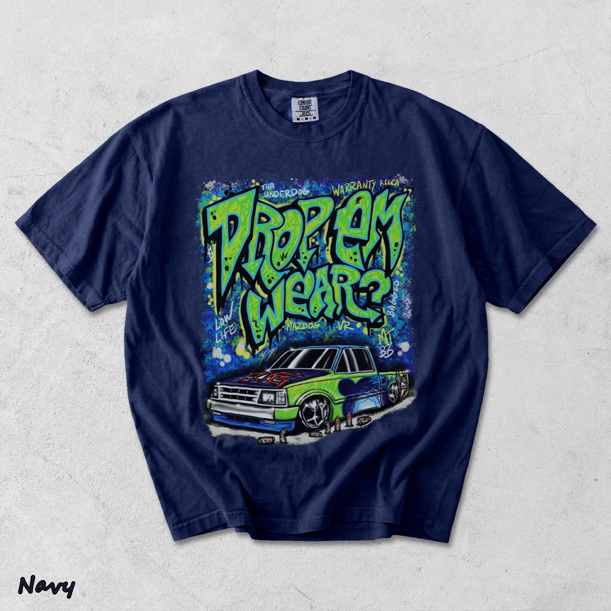 Drop Em Wearz Graffiti Truck - True Navy mockup