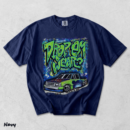 Drop Em Wearz Graffiti Truck - True Navy mockup
