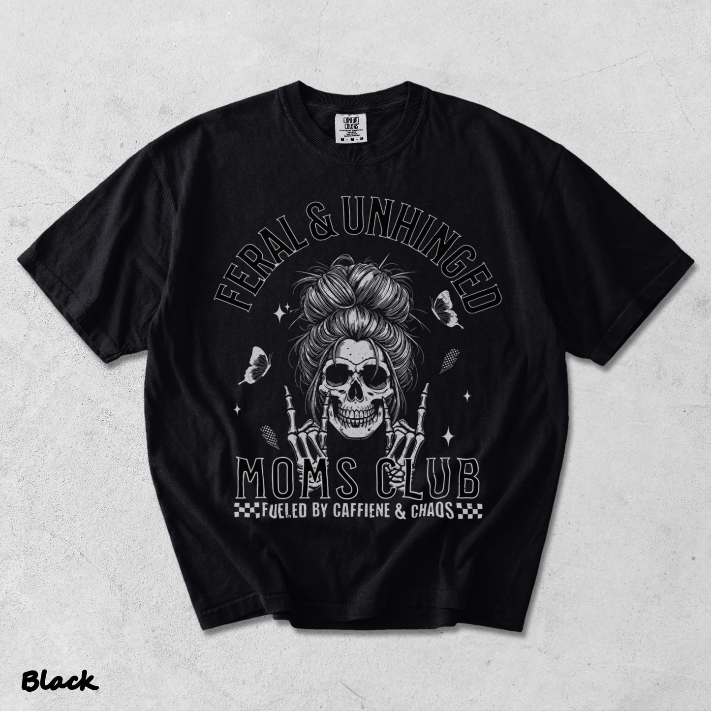 eral and Unhinged Moms Club - Black mockup