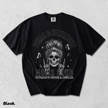 eral and Unhinged Moms Club - Black mockup