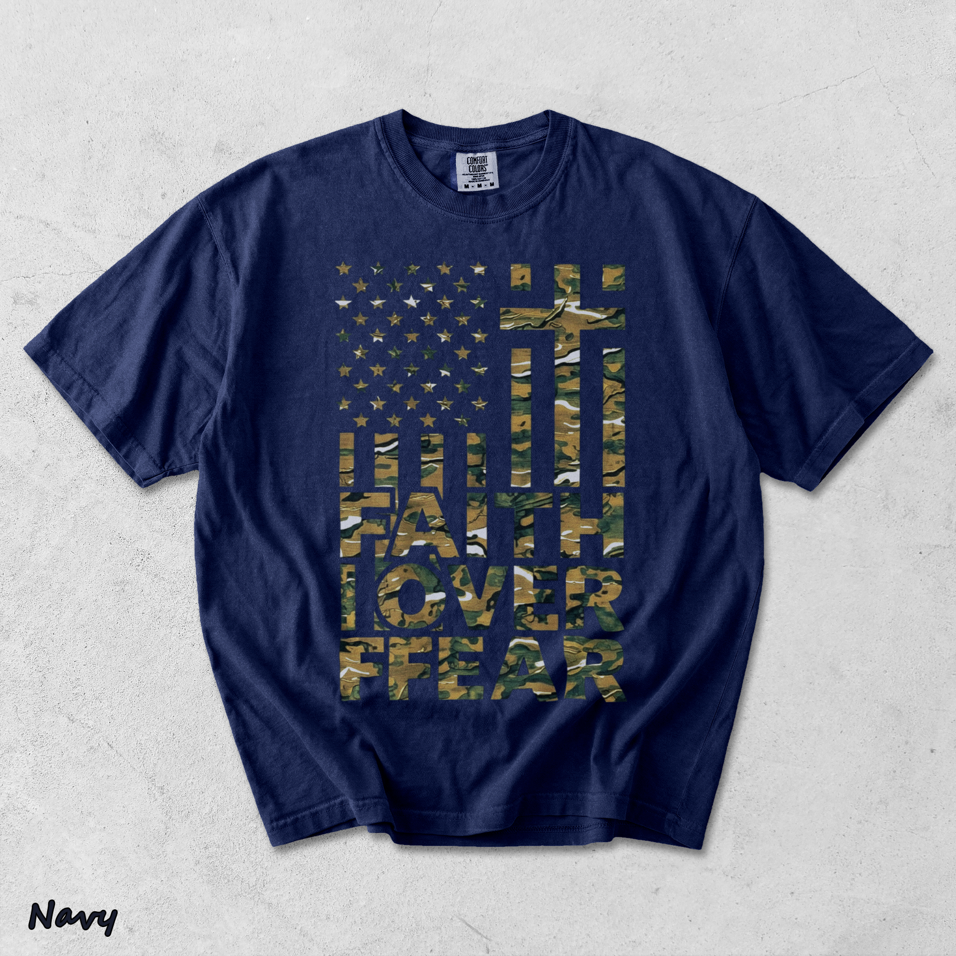 Faith Over Fear - True Navy mockup