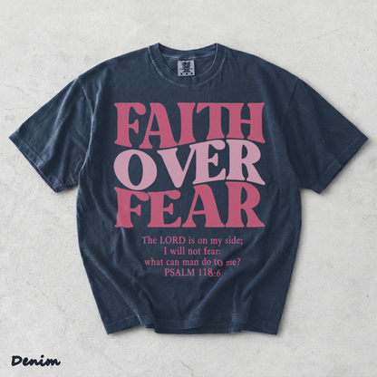 Faith Over Fear Vintage 2 - Denim mockup