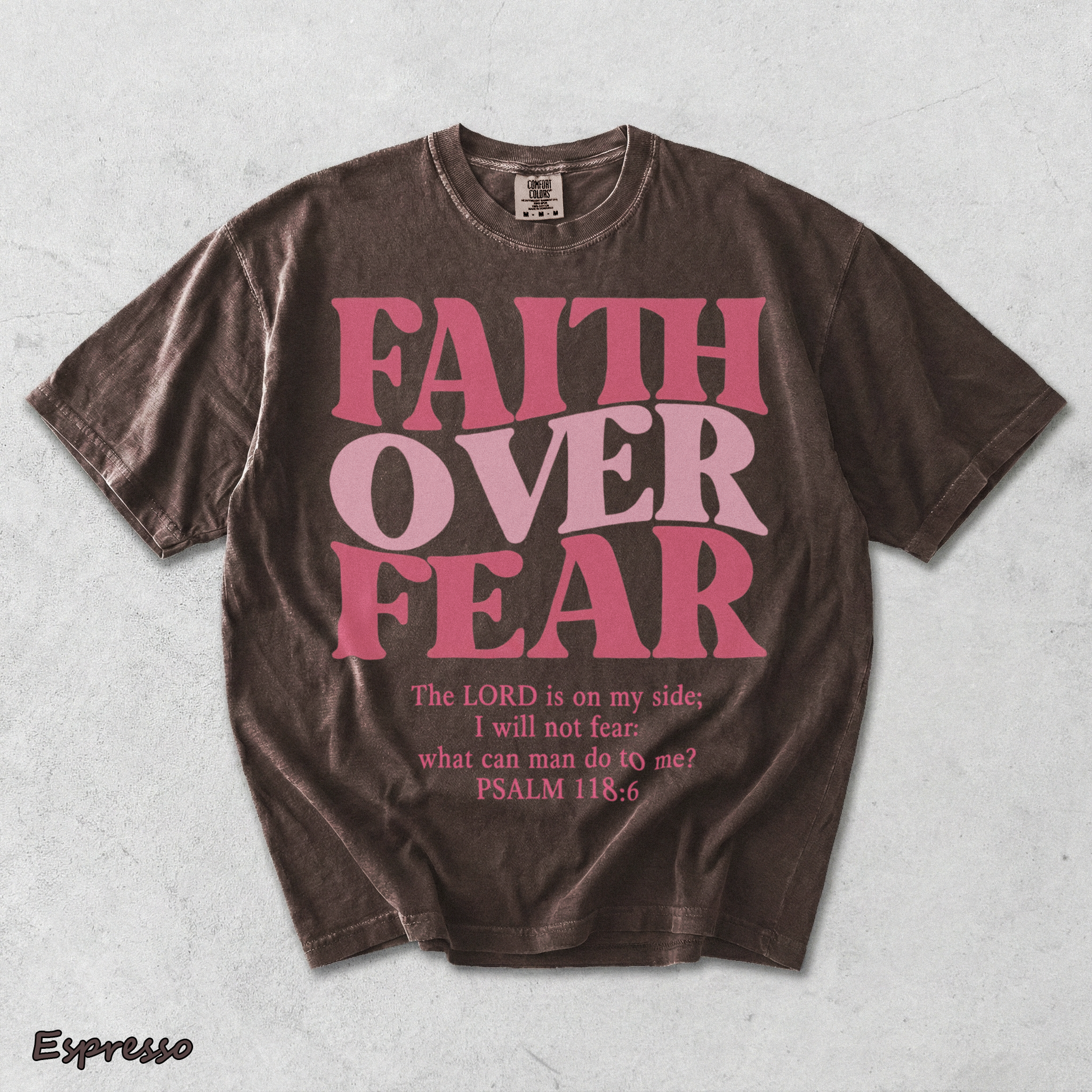 Faith Over Fear Vintage 2 - Espresso mockup