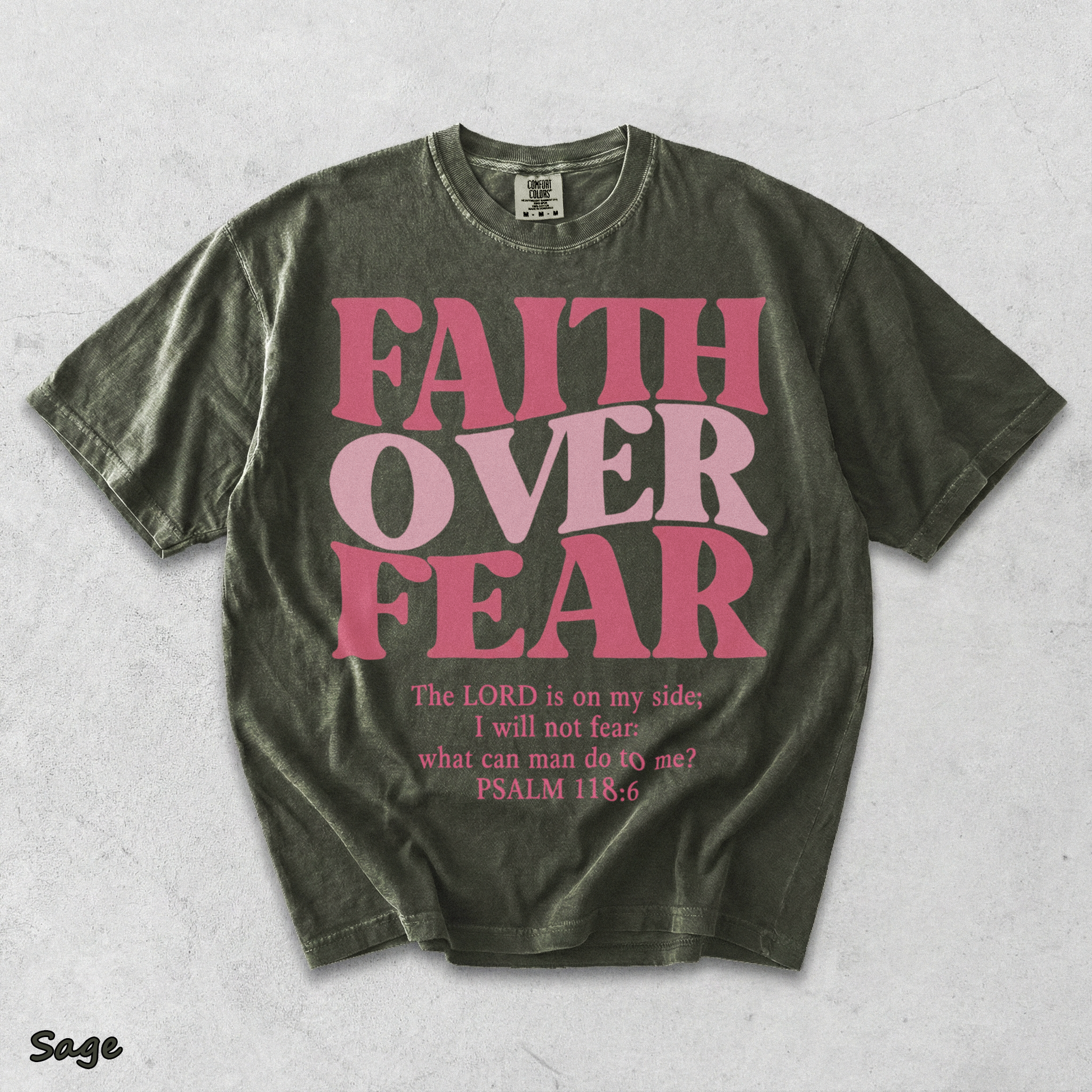 Faith Over Fear Vintage 2 - Sage mockup