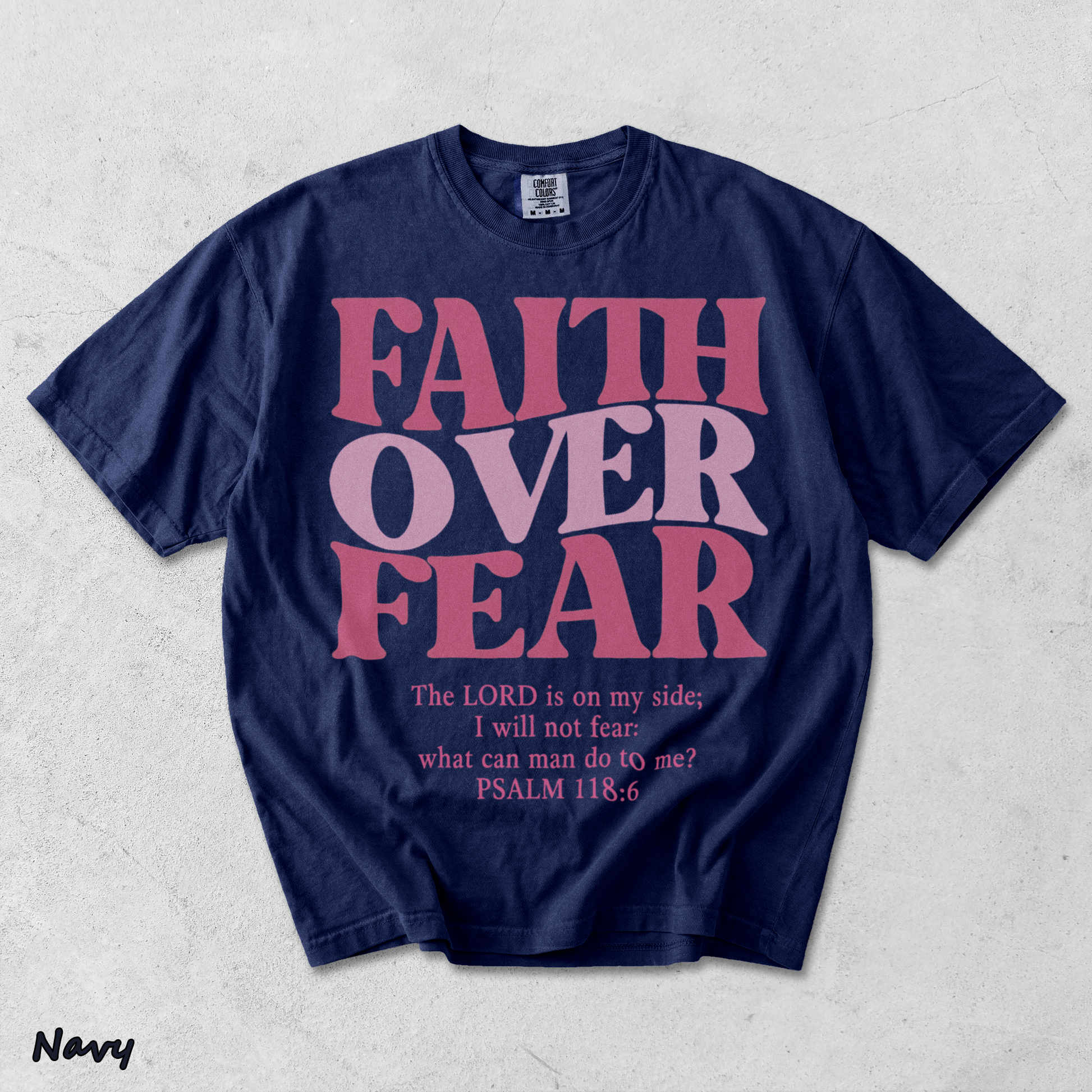 Faith Over Fear Vintage 2 - True Navy mockup