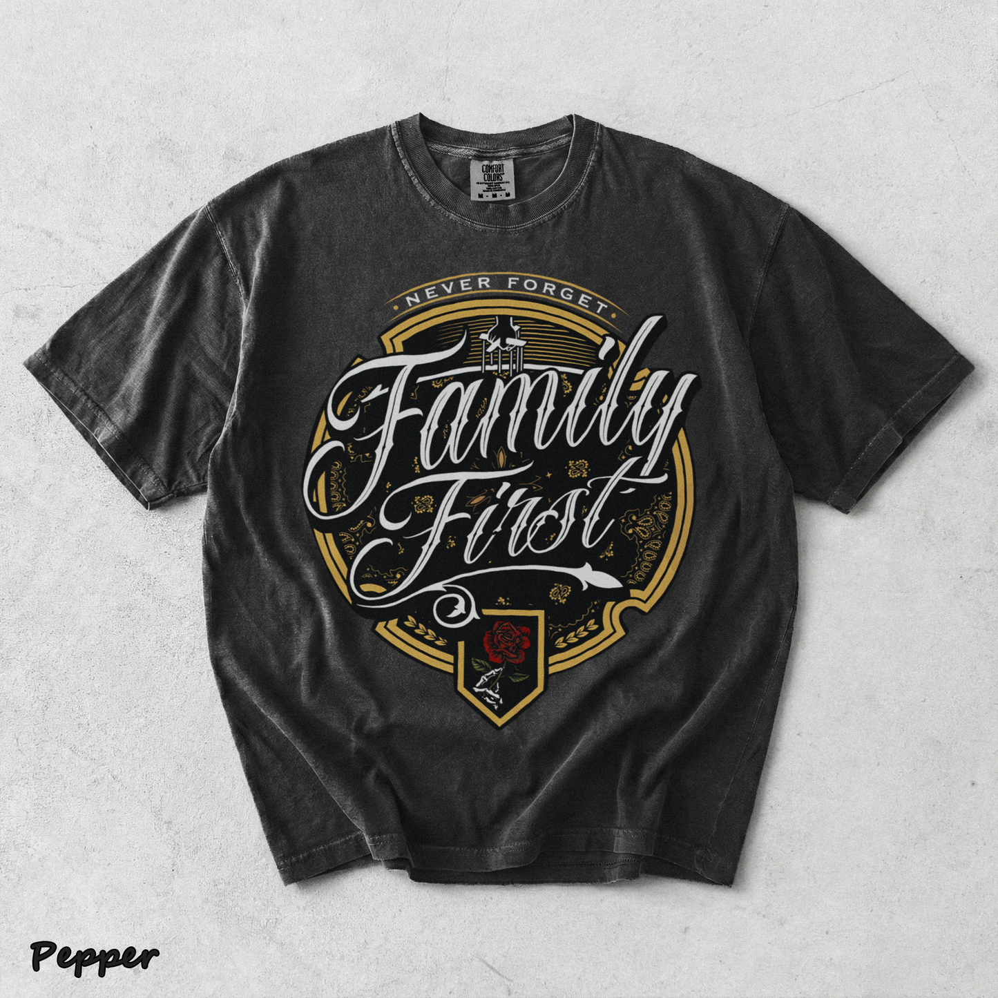 FAMILY FIRST T-shirt - Pepper mockup