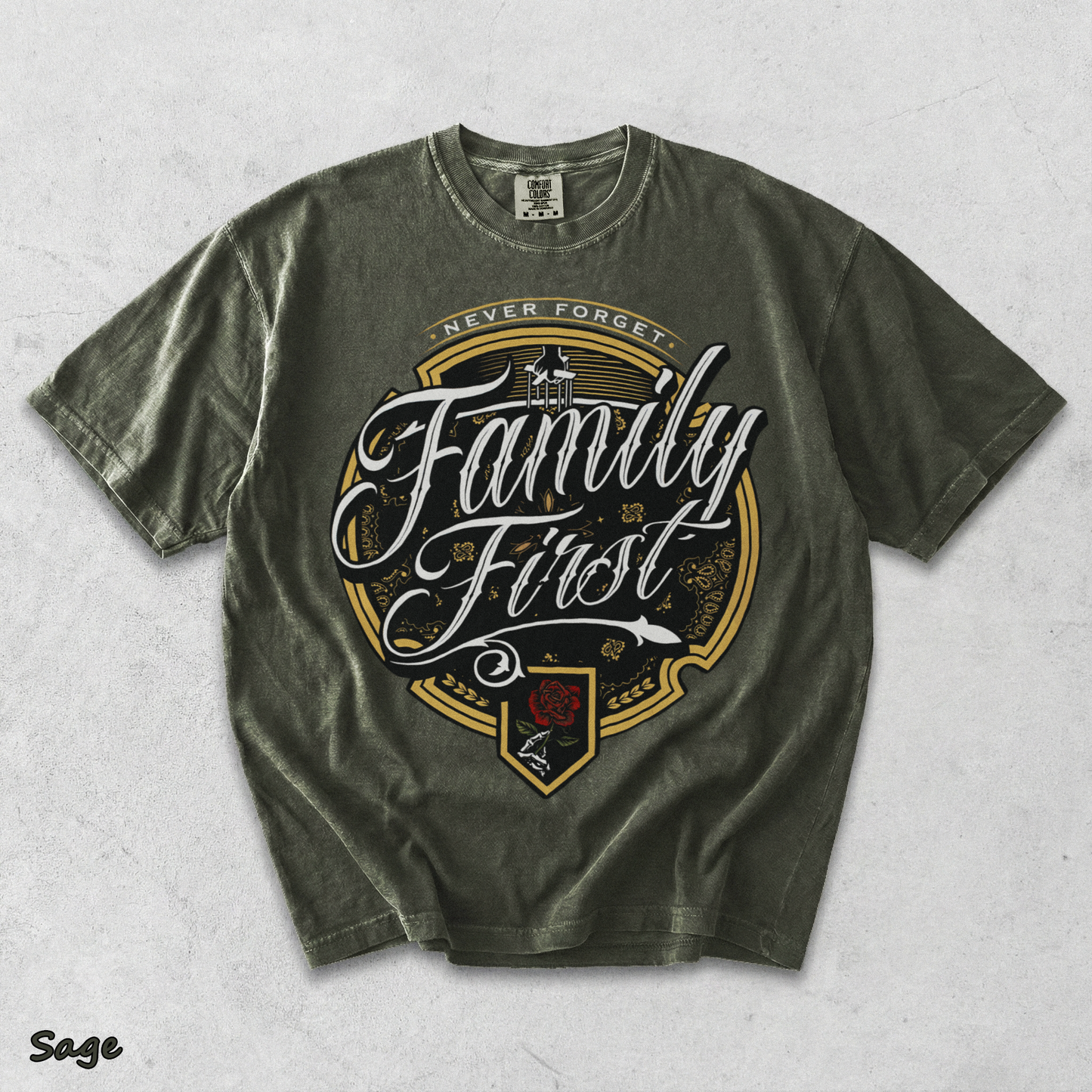 FAMILY FIRST T-shirt - Sage mockup