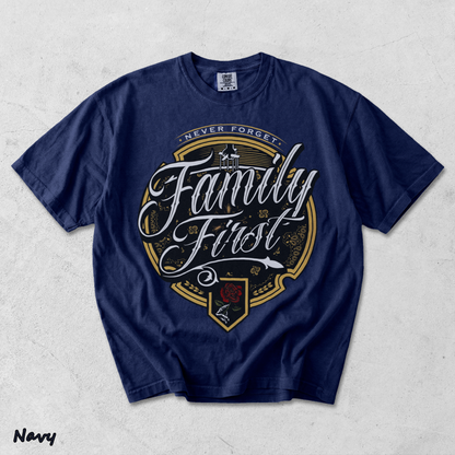 FAMILY FIRST T-shirt - True Navy mockup