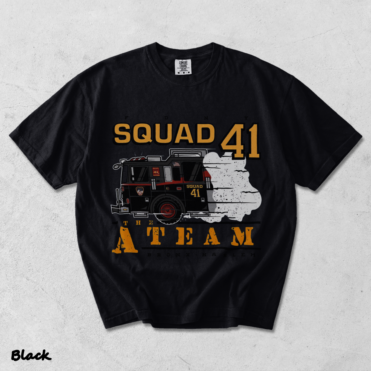 FDNY Squad 41 White - Black mockup